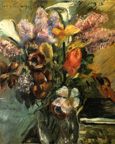 Tulpen, Flieder und Kalla von Lovis Corinth